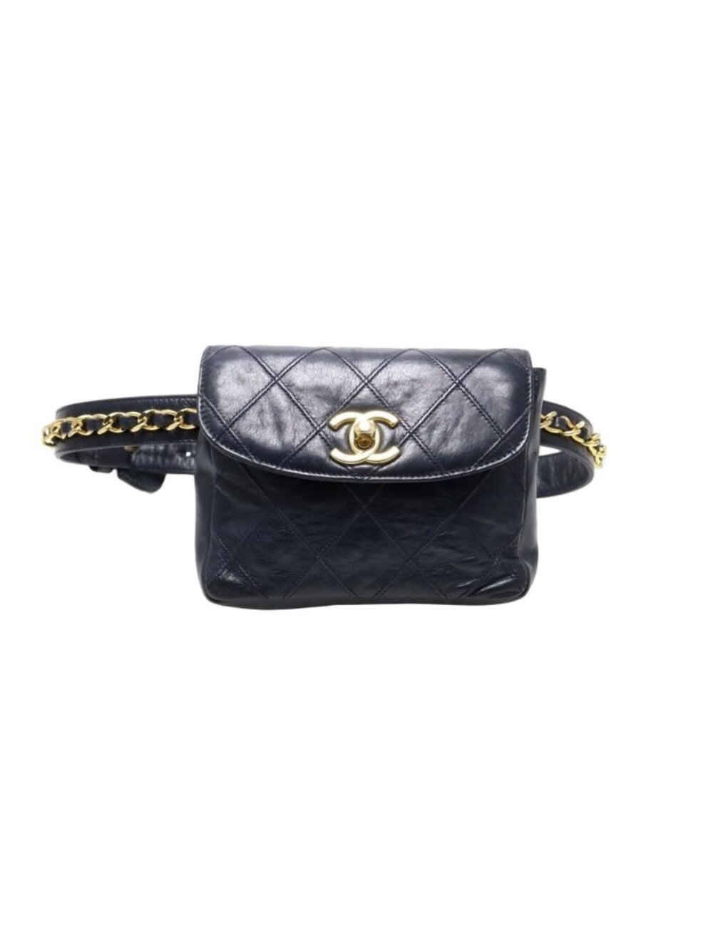 Chanel Bicolor Quilted GD Leather Belt